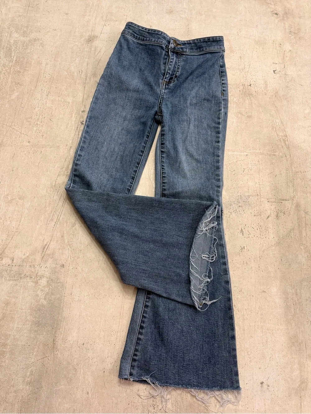 Chelsea & Violet Girls Flare Jeans Blue Denim Size M (10/12)